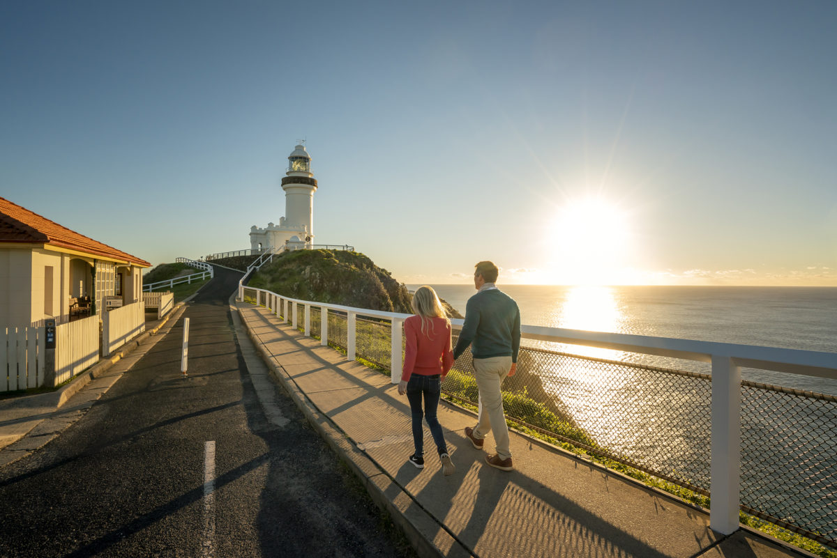 People staying at the Assistant Lighthouse Keepers Cottages, Cape Byron State Conservation Area. Photo: John Spencer/DPE