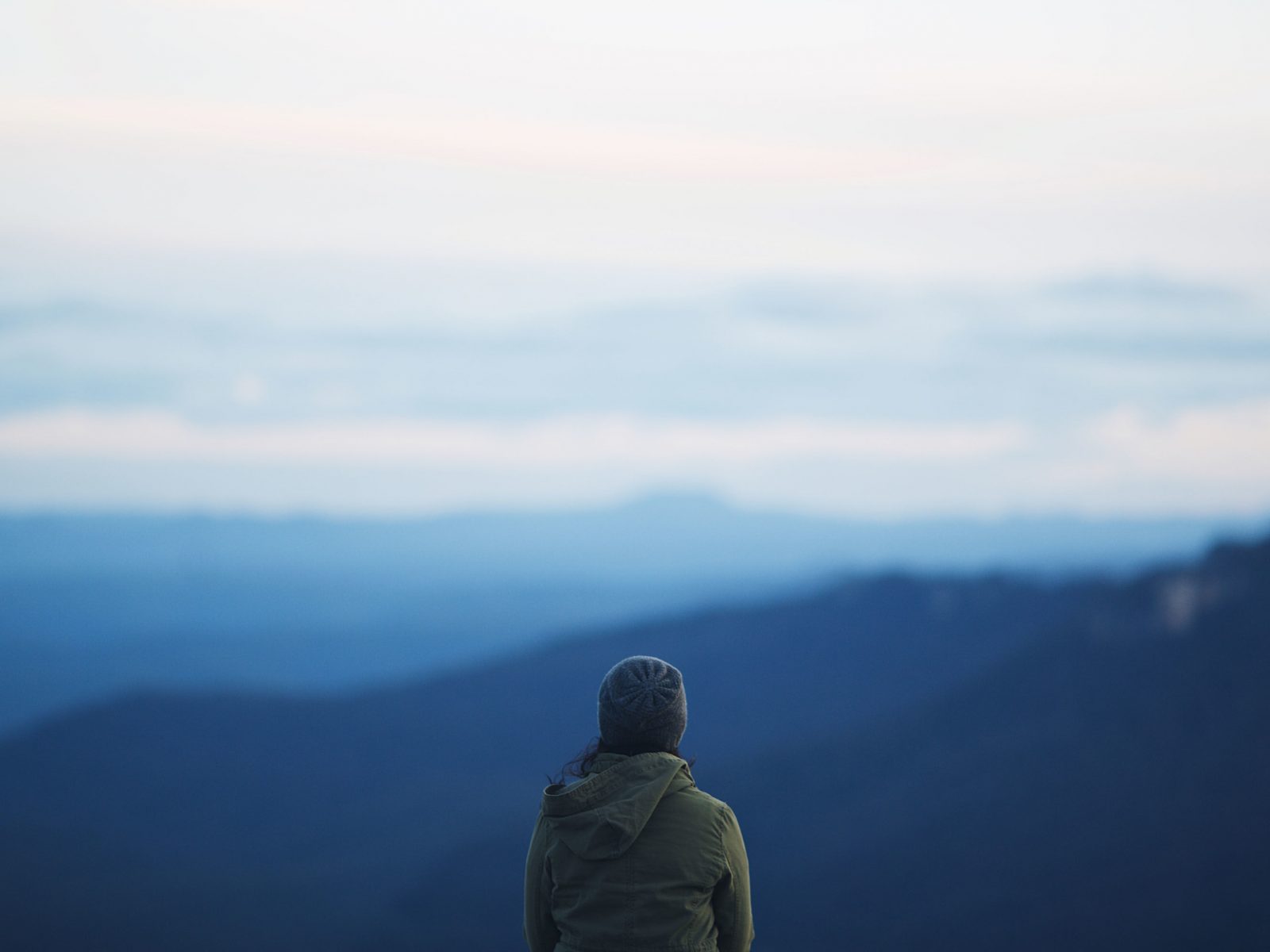 Person admiring the view, Blue Mountains National Park. Photo: Jarrad Seng