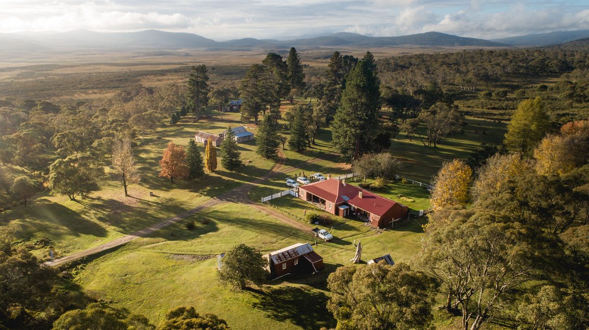 Aerial view of Currango Homestead, High Plains area in Kosciuszko National Park. Photo credit: Rob Mulally/DPIE