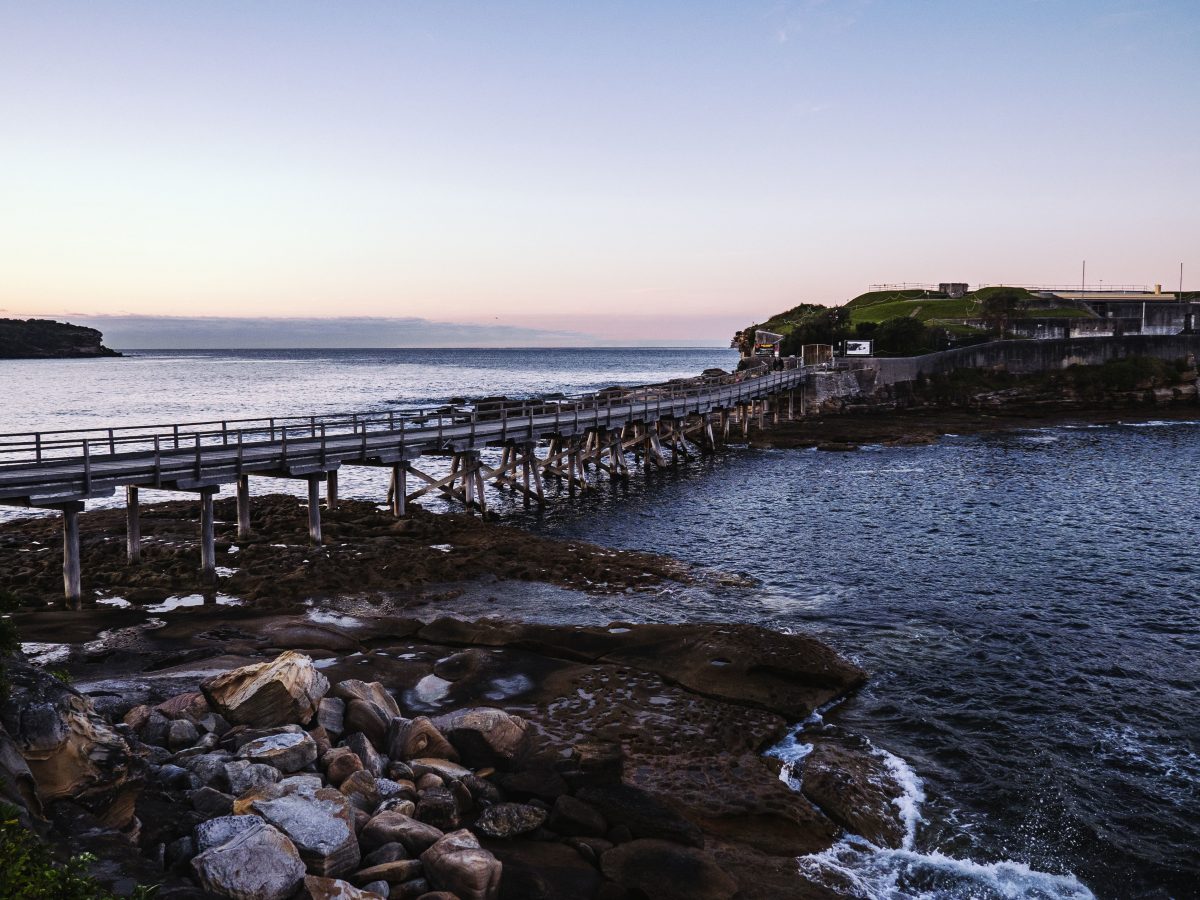 Sunset over Bare Island and the rocky foreshore, Kamay Botany Bay National Park. Photo: Nick Alfred