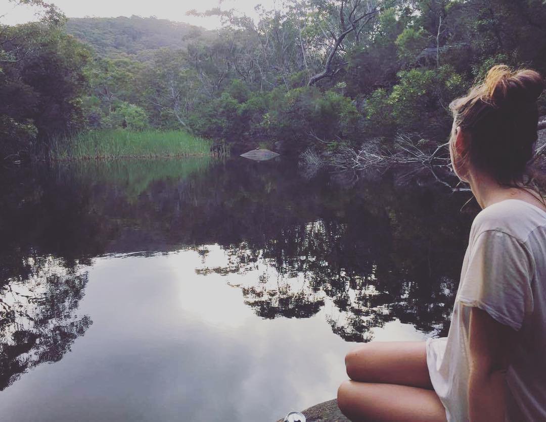 Person overlooking a water hole in a NSW national park. Photo: Instagram @johannachnilsson