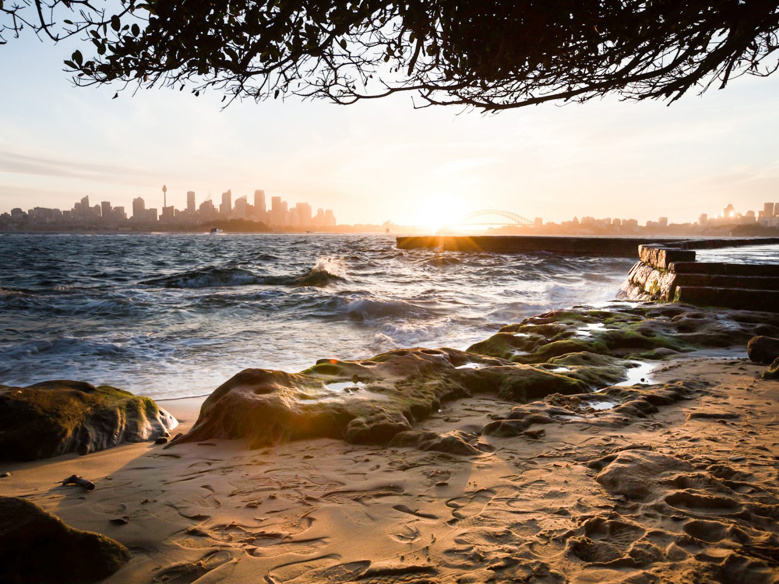 Sunset views of Sydney from Bradleys Head in Sydney Harbour National Park. Photo: DPIE