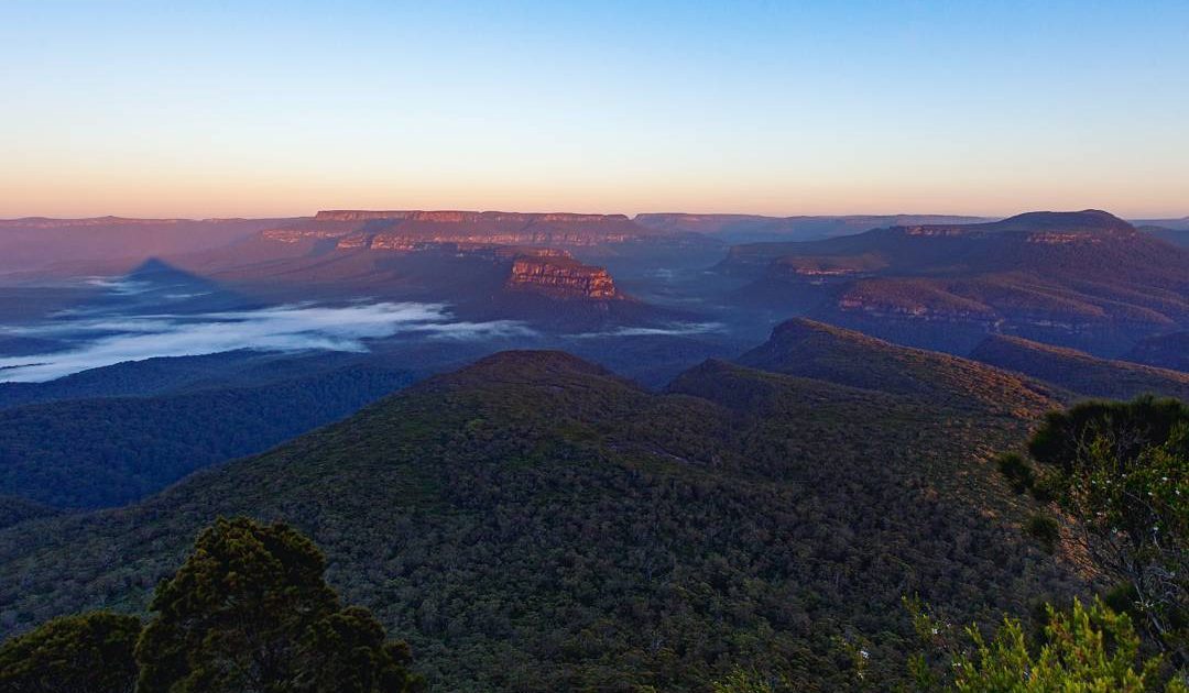Sunrise views from Pigeon House Mountain Didthul walking track in Morton National Park. Photo: Sam Walklate