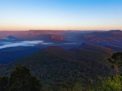 Sunrise views from Pigeon House Mountain Didthul walking track in Morton National Park. Photo: Sam Walklate