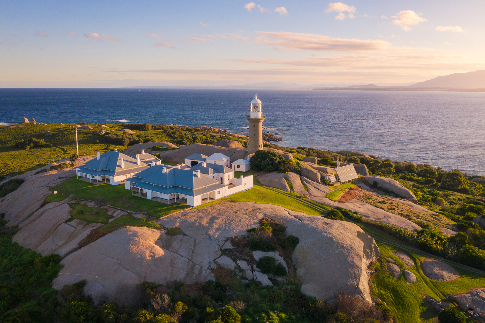 Aerial shot of Montague Island Lighthouse, Montague Island Nature Reserve. Photo: Daniel Tran/DPIE