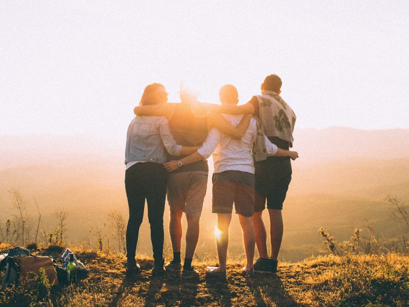 Group of people embracing in a NSW national park