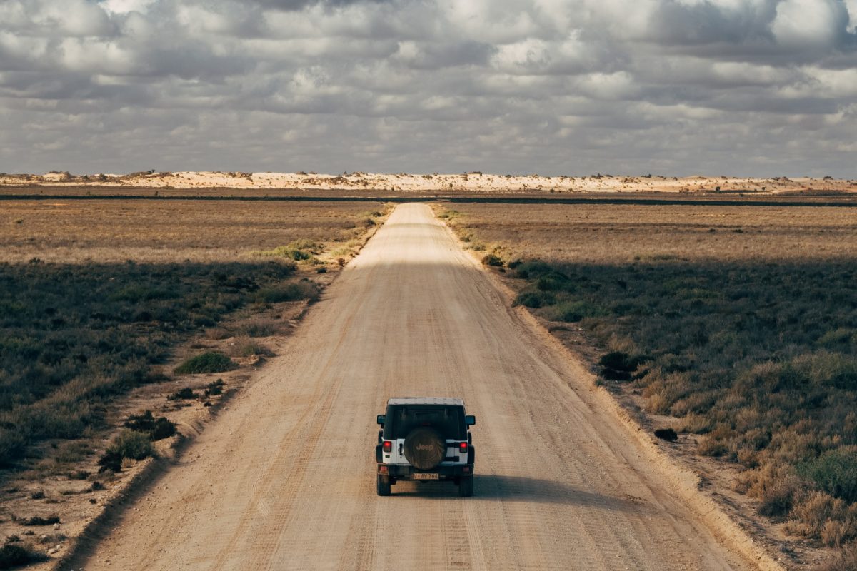 Driving in Mungo National Park. Photo credit: Melissa Findley/DPIE