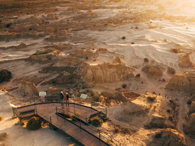 Aerial view of Red Top lookout at Mungo National Park. Photo: Melissa Findley/DPIE
