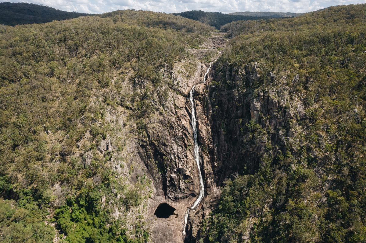 Drone image of Boonoo Boonoo Falls. Photo: Harrison Candlin © Harrison Candlin / DPE
