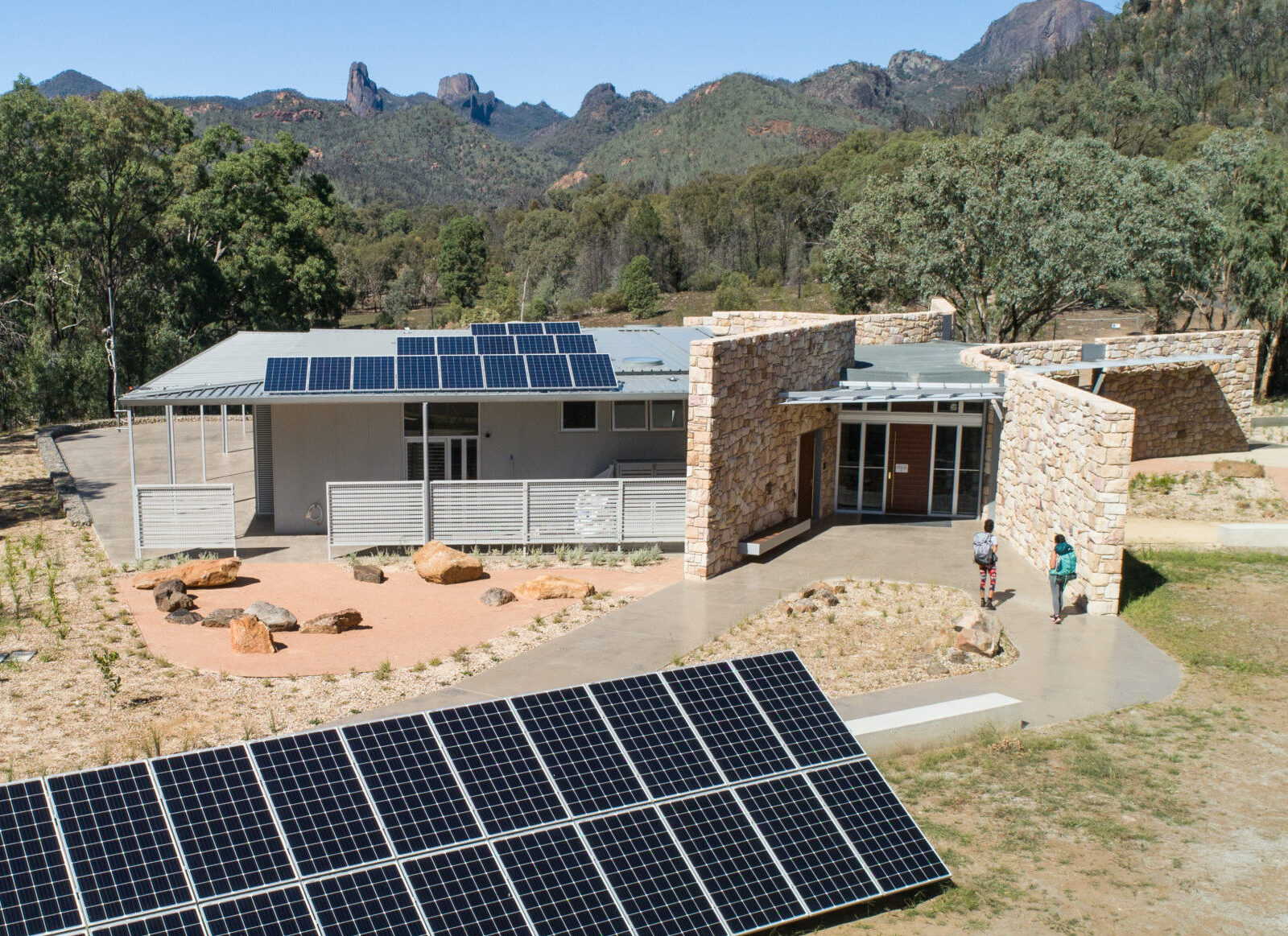 Aerial of Warrumbungle visitor centre. Photo credit: Rob Mulally / DPE