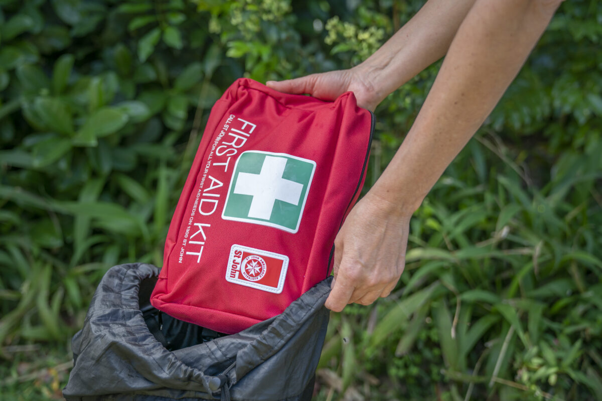 First aid kit, safety equipment. Photo credit: John Spencer / DPE