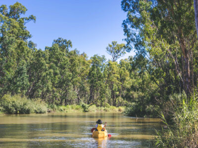 People on a canoe down the Murray River. Photo CreditL Boen Ferguson DCCEEW