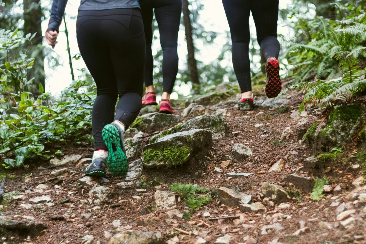 Runners on a trail.