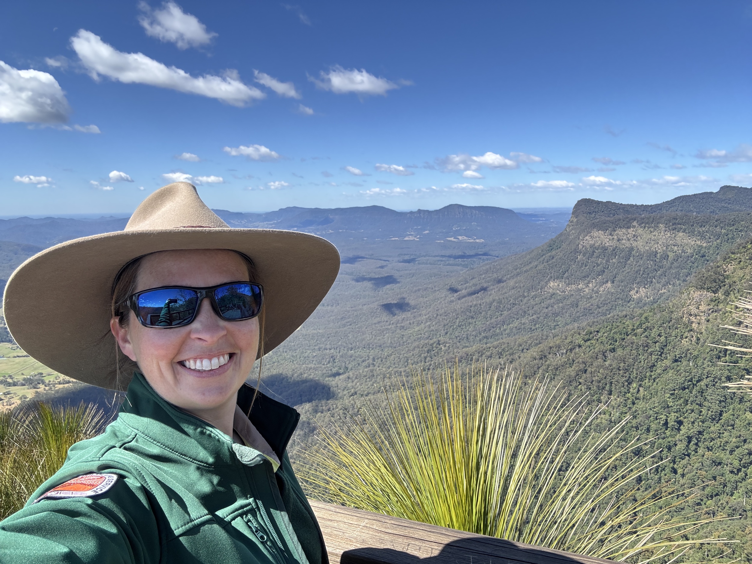 NSW National Parks ranger Amanda Dudgeon taking a selfie in Border Ranges National Park.